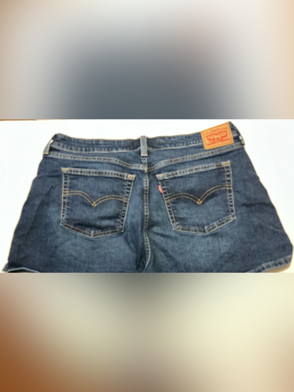 Levi’s Women’s A Line Shorts Dark Wash - Picture 4 of 6